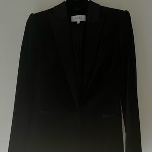 Reiss Black Suede Tuxedo Jacket Size US 2 - Excellent Condition
